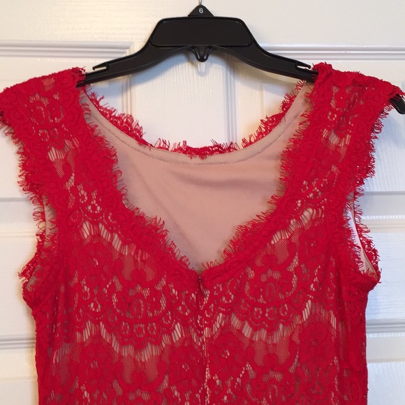 Betsy & Adam Red Evening Gown NWOT - Picture 3 of 5